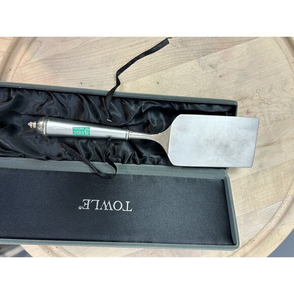 Towle Silver Plate Copenhagen 11" Lasagna Casserole Holiday Flat Server Box Vtg - Picture 5 of 10